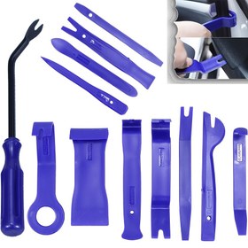 Resim 12 Adet Dayanıklı Otomobil Trim Kaldırma Aracı Seti, Çizik Olmayan Araç Panel Kapı Pencere Prying Çubukları, Darbe Direnci Plastik Kilit Sökme Seti İç Trim Bakımı İçin 