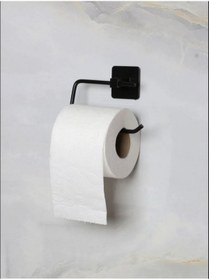Resim Genel Markalar Kare Yapışkanlı Siyah Açık Tuvalet Kağıtlığı Wc Peçete Kağıtlık Tutucu 