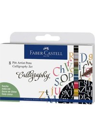 Resim Faber-Castell Pitt Artist Pen Kaligrafi Seti 8'li,Profesyonel Kaligrafi ve El Yazısı İçin Özel Tasarım 