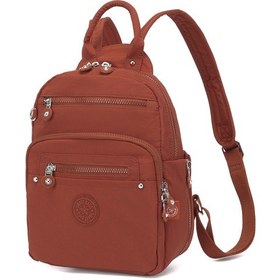 Resim Smart Bags Günlük Küçük Boy Su Geçirmez Krınkıl Kumaş Kadın Sırt Çantası Kiremit 