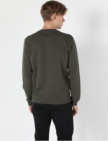 Resim Colin's Regular Fit Kabartma Yazılı Haki Erkek Sweatshirt CL1055797_Q1.V2_KHA 