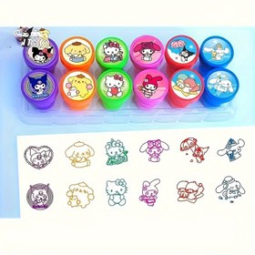 Resim 12 parça Sanrio Damga Seti - Sevimli Hello Kitty, My Melody ve Arkadaşları için - DIY El Sanatları, Scrapbooking, Doğum Günü Partileri, Öğretmen Ödülleri ve Tekboynuz Temaları için mükemmel 