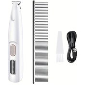 Resim Fochsia Beyaz Metal Taraklı Evcil Hayvan Tıraş Makinesi Led Aydınlatma Usb Şarjlı Sessiz 