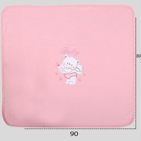 Resim %100 Pamuklu Yenidoğan Çift Katlı Penye Bebek Battaniyesi Sb 513 Pembe Pembe 