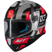 Resim Mt Helmets Targo S Sergio Garcia B5 Kapalı Kask Gri - Beyaz - Kırmızı 