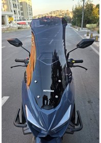 Resim Motocam Küba Newcity 125 Siperlik Ön Cam 2023-2025 Model 75cm Siyah Renkli 4mm Uzun Cam 
