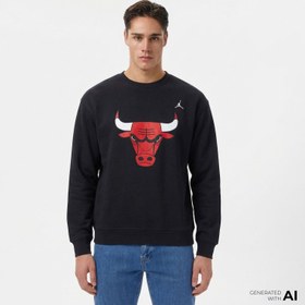 Resim Jordan Chicago Bulls Statement Essentials Erkek Siyah Basketbol Sweatshirt 