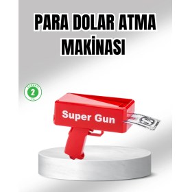 Resim Super Money Gun Para Saçma Tabancası Yüksek Atış Güçlü Kırmızı Model Dinç Store 
