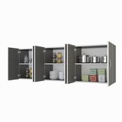 Resim Kenzlife hazır mutfak zanobi gri 060*180*32 mutfak banyo dolabı kapaklı raflı 