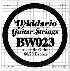 Resim AyrStore D'Addario Bw023 Akustik Tek Tel, 80/20 Bronze Wound, 023, (Sol) Pa 