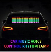 Resim Novahub Sesle Etkinleştirilen Led Müzik Ritmi Araba Arka Cam Işığı 45x11 Cm 45x11 Cm 