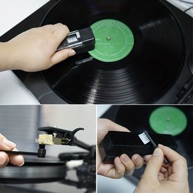 Resim 1 set, gelişmiş vinil kayıt temizleme kiti, plak temizleme fırçası - CD/DVD kaydedicilerin toz temizliği için uygun, vinil kayıt temizleme fırçası, derin temizlik kılları, plakların kolay bakımı - ses sadakati ve toz temizliği için tu 