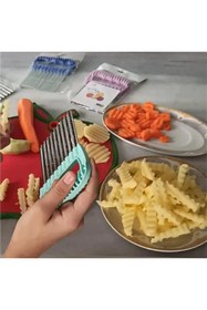 Resim Kitchen Design Lab Şekilli Sebze Meyve Patates Dilimleyici Çelik - Çelik Cips Doğrayıcı Chips Chopper 
