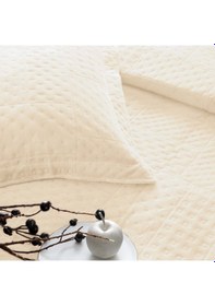 Resim Taç Alvin Yatak Örtüsü Seti, Çift Kişilik Bej 