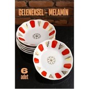 Resim shopwave Melamin Çay Tabağı 6 Adet Geleneksel Türk Çay Bardağı Altlığı 