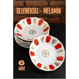 Resim shopwave Melamin Çay Tabağı 6 Adet Geleneksel Türk Çay Bardağı Altlığı 