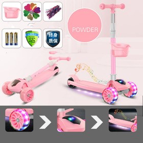 Resim Children'S Scooter Mi Gao Three-In-One Kids Skateboard Scooter Scooter - Pink / 5cm Hummer wheel and music 