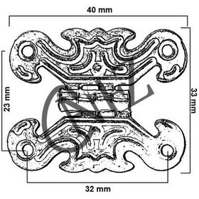 Resim Dekoratif Sac Kelebek Menteşe - Küçük, Antik, 100 Adet 