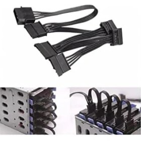 Resim PX-4355 Molex To Sata Kablo, Psu Sata Çoklayıcı, 5 Port Sata Power Çoklayıcı, 60CM UZUNLUK,%100 Saf Bakır Sata Çoklayıcı Kablo 