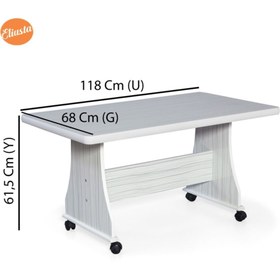 Resim Modilayn Igma Tekerlekli Mdf Masa Ofis Orta Sehpa 