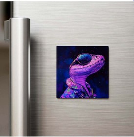 Resim Cosmic Snake - Kozmik Yılan - Güneş Gözlüklü Style - Buzdolap Magneti 