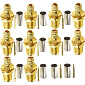Resim Sones Rg58 / Lmr195 / Rg142 / Rg400 İçin 10 Adet Rp Sma Dişi Fiş Konnektörü Sıkma 