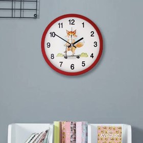 Resim Galaxy Tilki Desen Çocuk Odası Duvar Saati - Kırmızı - 30 cm 