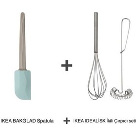 Resim Bakglad Spatula Ve Idealisk Ikili Çelik Çırpıcı-köpürtücü Seti Çelik 