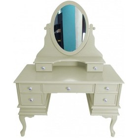 Resim Masifart 4572 Makyaj Masası Krem Patine Aynalı Makyaj Masası 