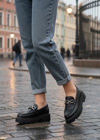 Resim FAYMAZ Kadın Günlük Oxford Ayakkabı Siyah Cilt 