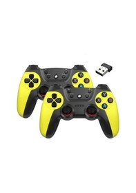 Resim Joystick Gamepad Çiftli Tv Pc Uyumlu Oyun Konsolu 2.4g Gamepad Double Joystick Doungle 