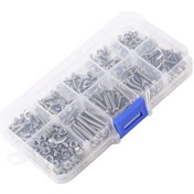 Resim Wezone 340 Adet M3 304 Paslanmaz Çelik Çapraz Kafa Vida Ve Somun Seti - 10 Farklı Uzunluk, Transparan Kutuda Düzenlenmiş, Dıy Ve Tamir İçin Ideal 