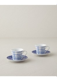 Resim English Home Vera Porselen 4 Parça 2 Kişilik Kahve Fincan Takımı Mavi Mavi 