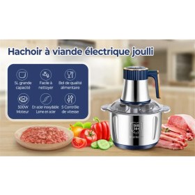 Resim Elektrikli Kıyma Makinesi 5l Gıda Öğütücü Çok Fonksiyonlu Sebze Meyve Gıda Işlemcisi Doğrayıcı Mutfak Makinesi Abd Fişi (Yurt Dışından) 