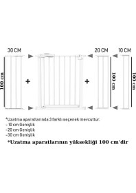 Resim Özgürce Çocuk Güvenlik Kapısı Uzatma Aparatı 30 Cm, Güvenli ve Pratik Kullanım 