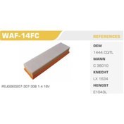 Resim PEUGEOT 206 307 1.4 16v HAVA FİLTRESİ 