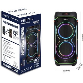 Resim HEPU HP 102 Taşınabilir Şarjlı Bluetooth Hoparlör 80 Rms 2*10 İnc Woofer 