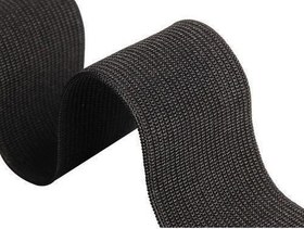 Resim Siyah 4 cm Yassı Bel Paça Don Lastiği Yassı Maske Lastiği 