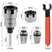 Resim Teltree Uzunluklu Er20 Uzatma Kolu, Karbon Çelik, Oyma Makinesi İçin, 1/4 Uç 8mm, Keskin Hassasiyet, Profesyonel Kullanım, 5'li Set 