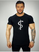 Resim Black İstanbul Snake's Sword Baskılı Fitness T-shirt 