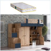 Resim Setaymobilya Ranza, Riva Ranza 2 Kapaklı Dolap Çalışma Masası +1 Comfort Yatak 
