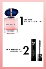 Resim Giorgio Armani My Way EDP 30 ml & Mini Vertigo Lift Maskara Kadın Parfüm Seti 7829999999259 