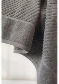 Resim Diyagonal Çizgili Banyo Havlusu - %100 Pamuk, Yüksek Su Emici Havlu Antrasıt Antrasit 