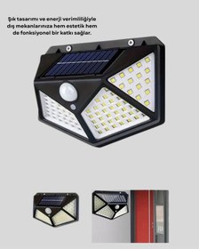 Resim Solar Bahçe Lambası 100 Led Hareket Sensörlü Güneş Enerjili Aydın 