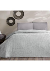 Resim Taç Jakar Çift Kişilik Pike Takımı Tresor Gri 