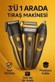 Resim Ipone IP-2020 3 Başlıklı Saç Sakal Ense Özel Bölge Lazer Öncesi Tıraş Makinesi Profesyonellerin Ter 