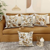 Resim 4 Adet Vintage Çiçekli Geometrik Desenli Polyester Yastık Kılıfı, Sadece Elde Yıkama, Fermuarlı Kapatma, Oturma Odası, Yatak Odası, Kanepe, Yatak İçin Dekoratif Minder Kılıfları - %100 Polyester, Dokuma, Dolgu Yok 