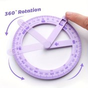 Resim Matematik Eğitimi İçin Uygun, Dayanıklı Plastikten Yapılmış, 14 Yaş ve Üzeri İçin Uygundur, Çok Fonksiyonlu Açı Ölçer, Geometri Çizim Araçları, 3'lü 360 Derece Dönebilen Porsiyonlar 
