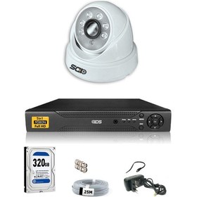 Resim IDS D-2028HD-SET1-320 1 Kameralı 1080P Full HD 5 MP Sony Lensli Kamera Seti - 2028 
