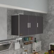 Resim Kenzlife hazır mutfak dirca22 gri 060*120*22 mutfak banyo dolabı kapaklı raflı 